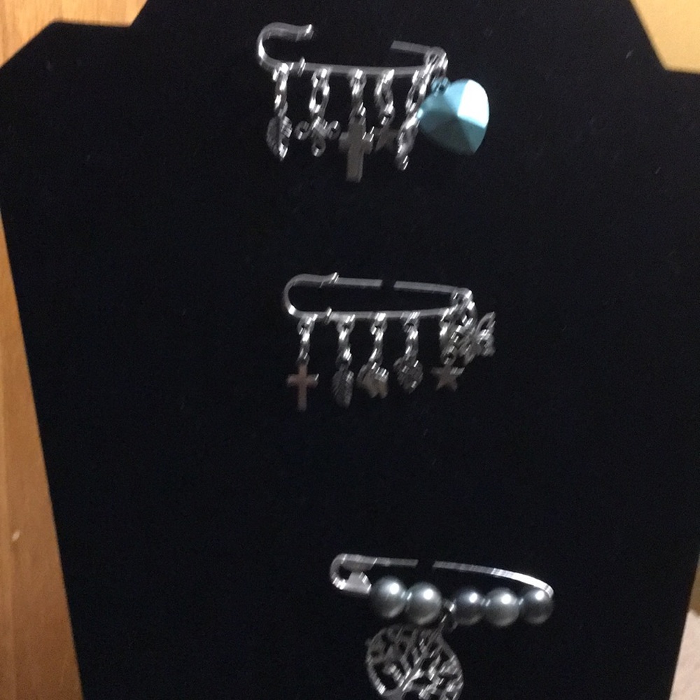 3 Safety Pin Jewelry (Brooches)
